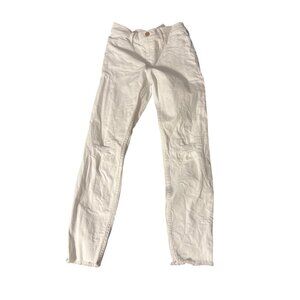 Abercrombie Kids White Pull On Jean Legging Ankle Denim Distressed Sz 15/16